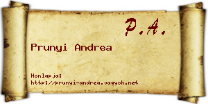 Prunyi Andrea névjegykártya